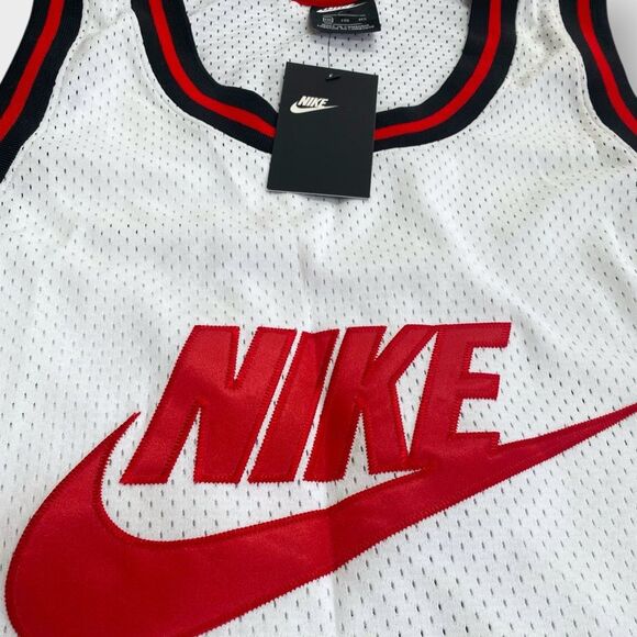 Nike NSW Statement Mesh White Red Tank AR9892-100 Mens size XXL New with Tags - Picture 4 of 9